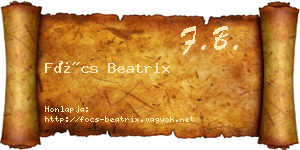Föcs Beatrix névjegykártya